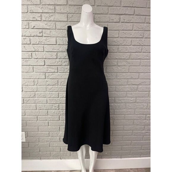 Kasper Black Sleeveless Square Neckline Sheath Size 8 - Picture 1 of 9